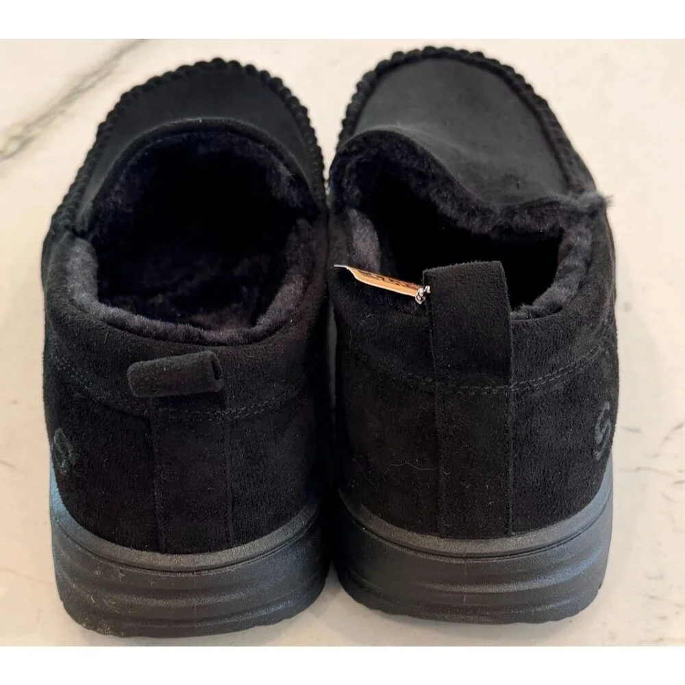 Skechers Murette Ghetti Slippers Men Size 11 Black Luxe Foam Footbed/ NEW!